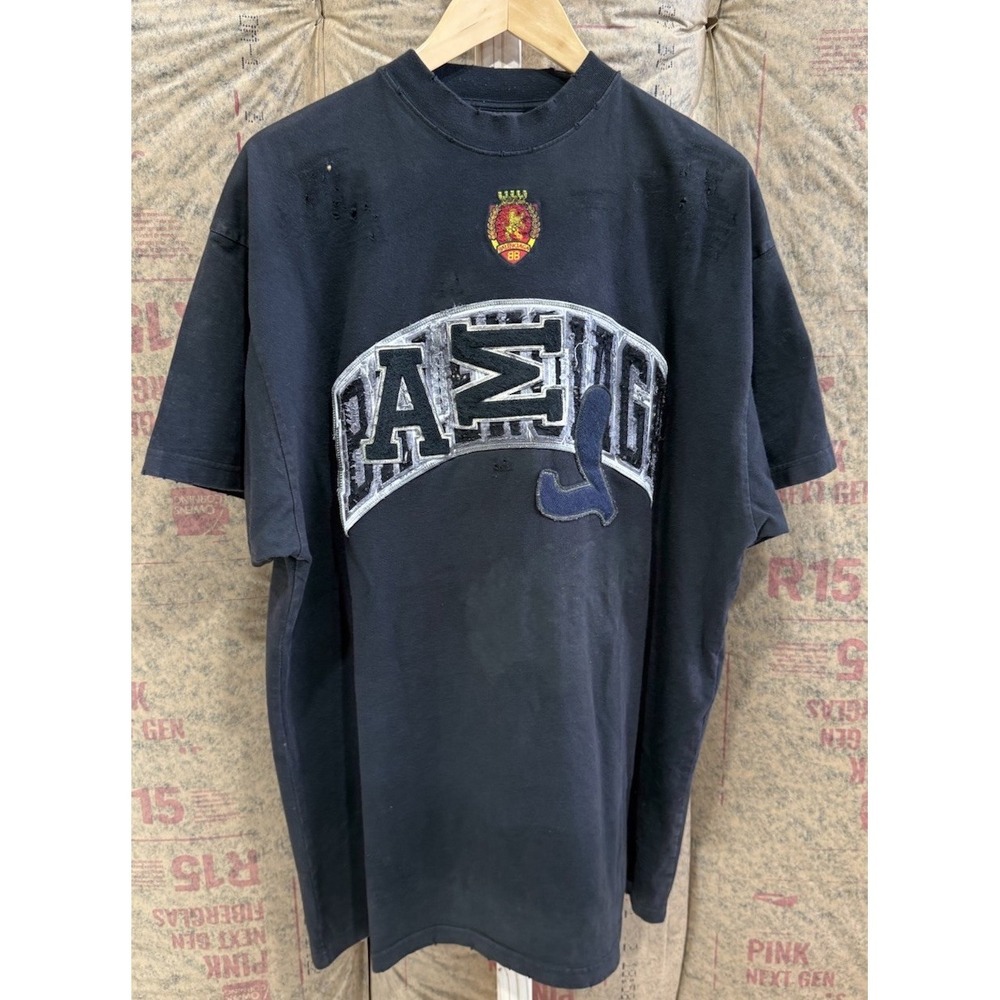 Balenciaga Men's Skater T Shirt Oversized In Washed Black "Dirty Effect" Size 2‎